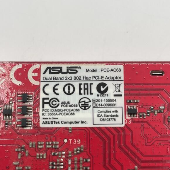 ASUS PCE-AC68 Dual Band 3x3 802.11ac PCI-E Adapter - Picture 4 of 5